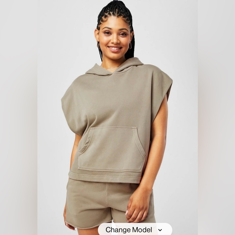 Yitty/Fabletics Year Round Terry Sleeveless Hooded Sweatshirt